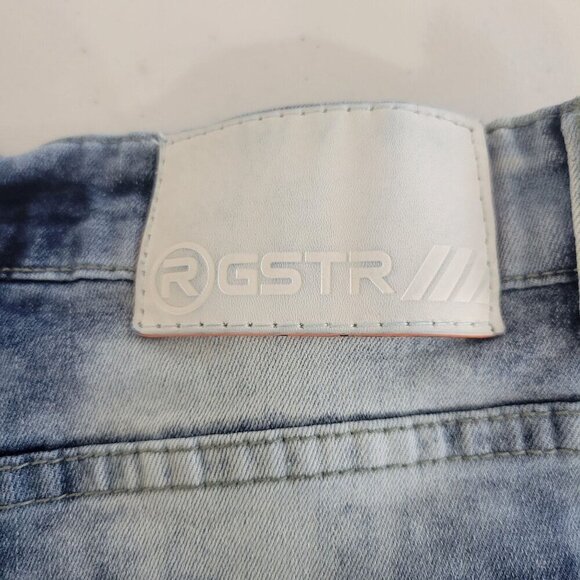 R GSTR Acid Wash Jeans Mens (Actual 33x30) Stretch Distressed Grunge Streetwear - Picture 5 of 13